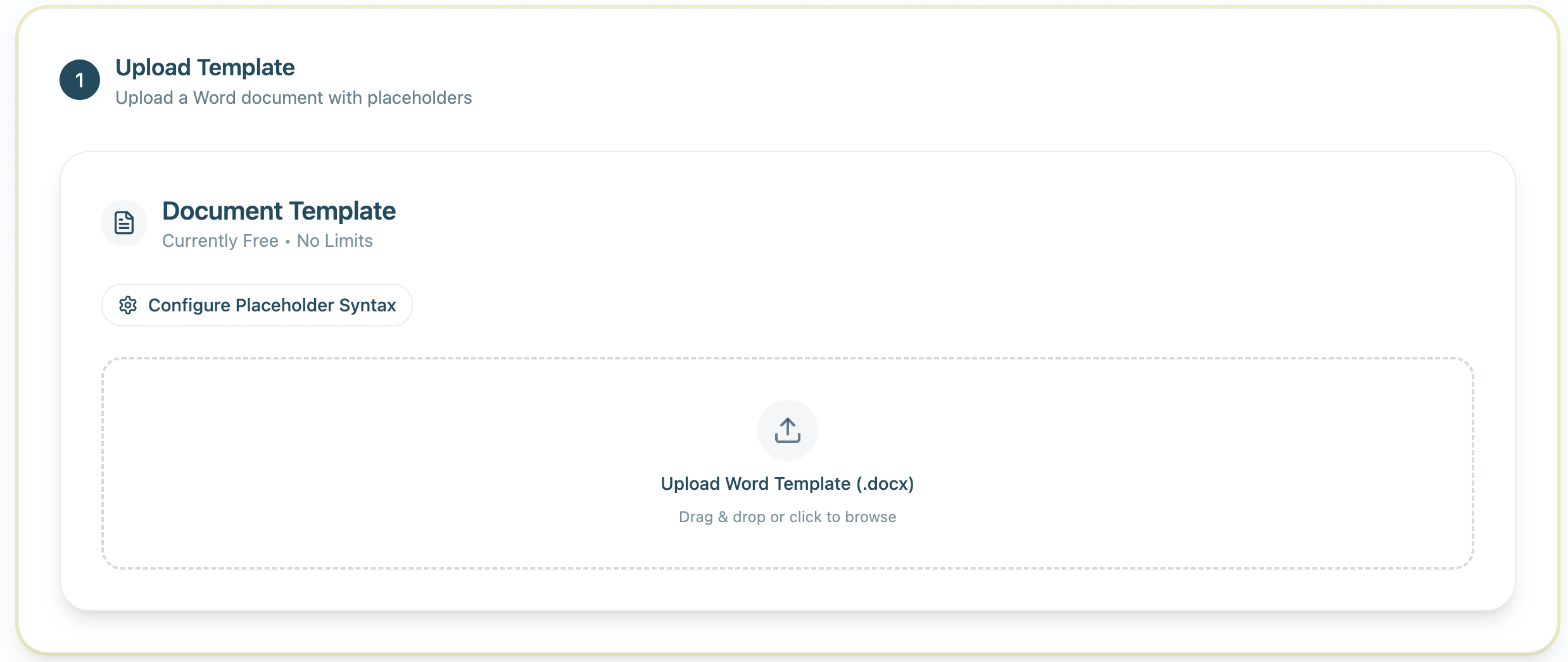 Bulk Document Generator UploadTemplate_Step1