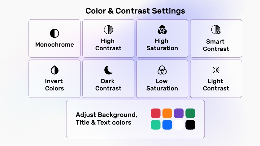 SkynetTechnologies All in One Accessibility Color & Contrast Setting of All in One Accessibility