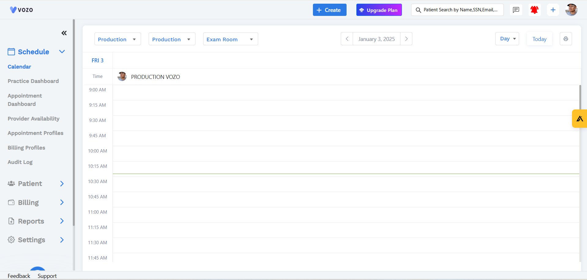Vozo EHR Appointment Scheduling