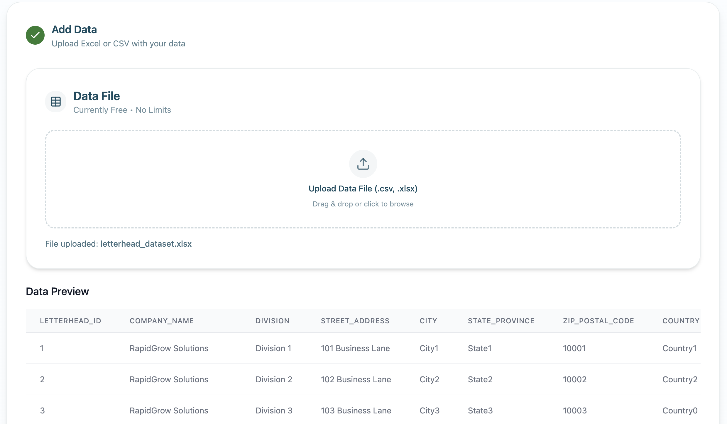 Bulk Document Generator AddData_Step2