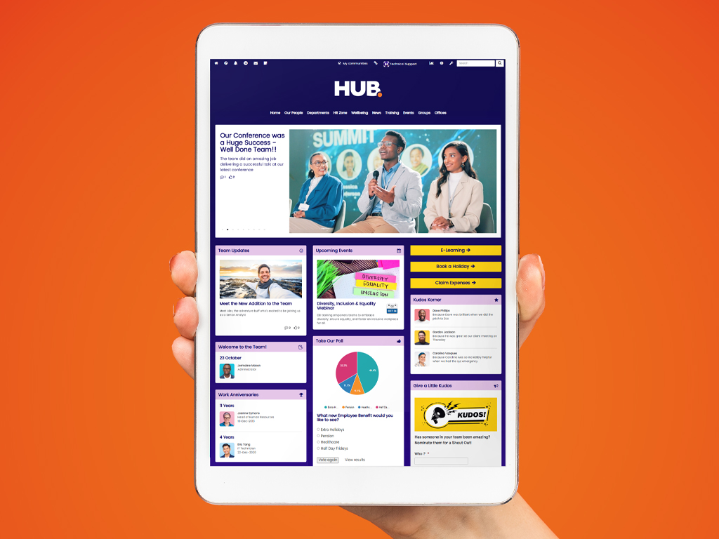HUB Intranet Customisable homepage layouts