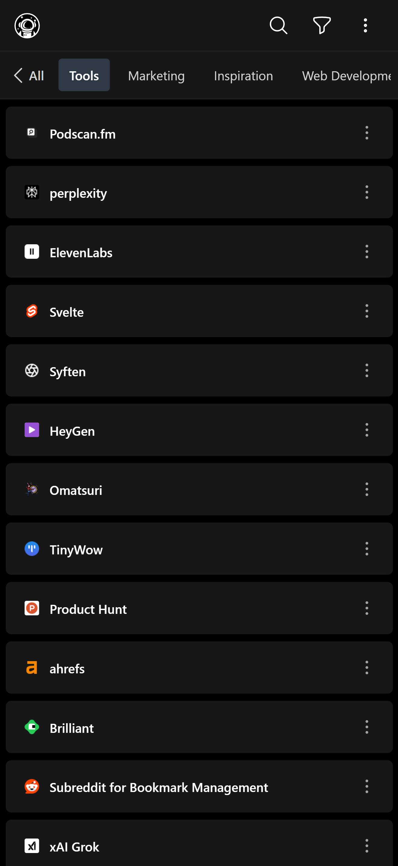 BookmarkManager.com Mobile View