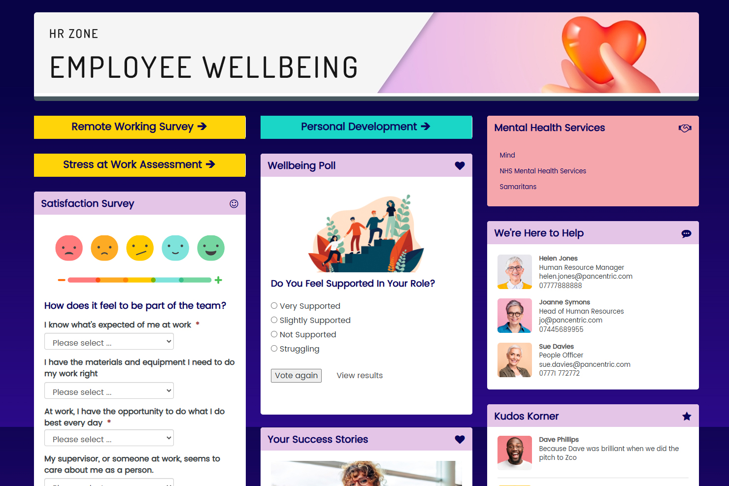 HUB Intranet Gather feedback, boost engagement and promote wellbeing and recognition with HUB's engagement features