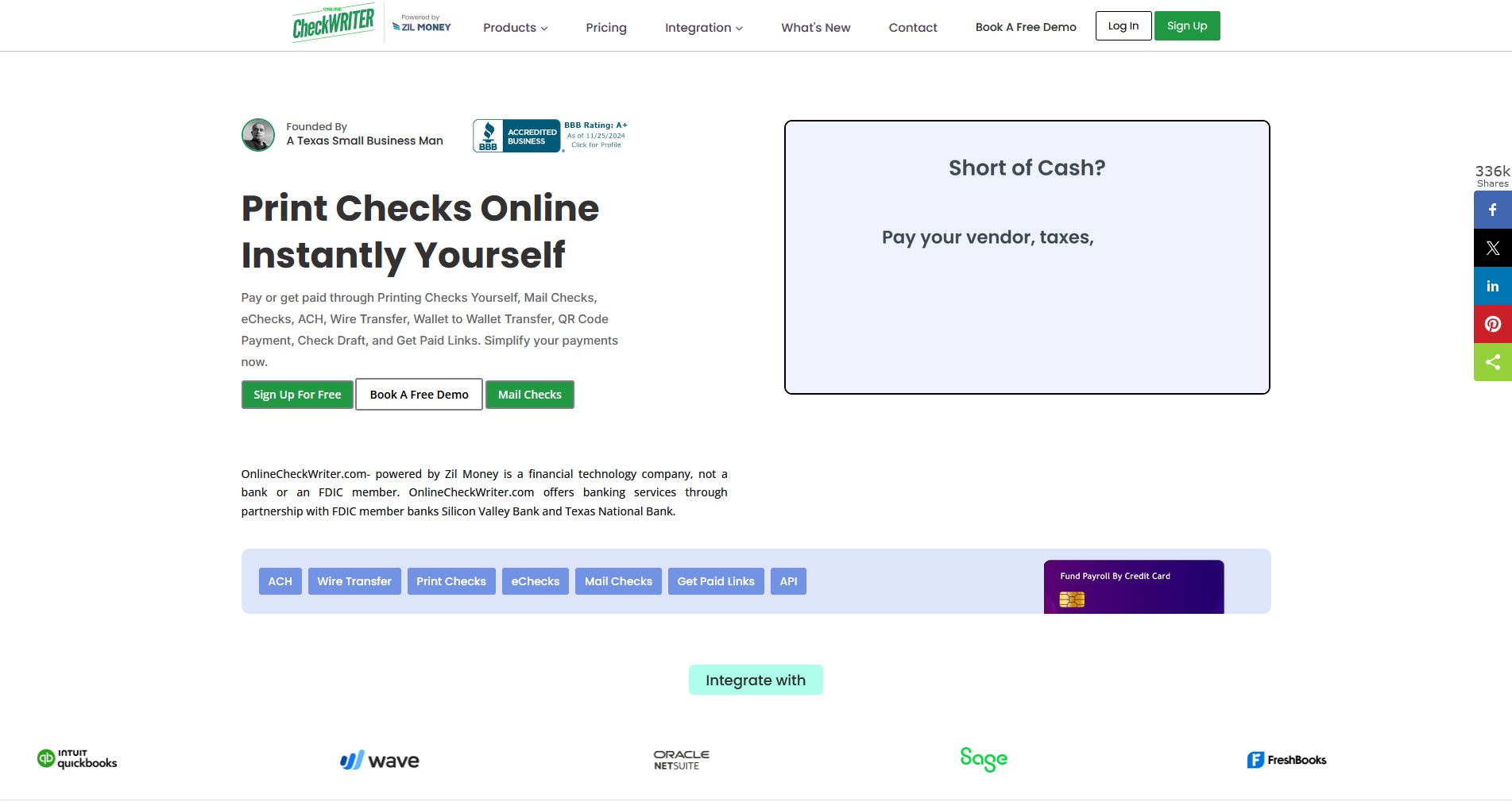Online Check Writer Home Page
