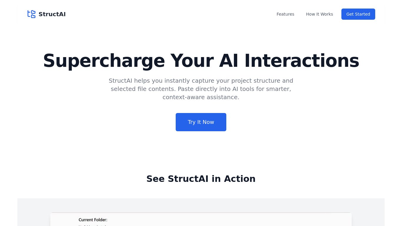 Struct2AI Landing page