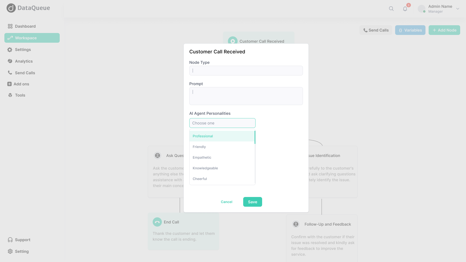 DataQueue VoiceHub Pick language and voice