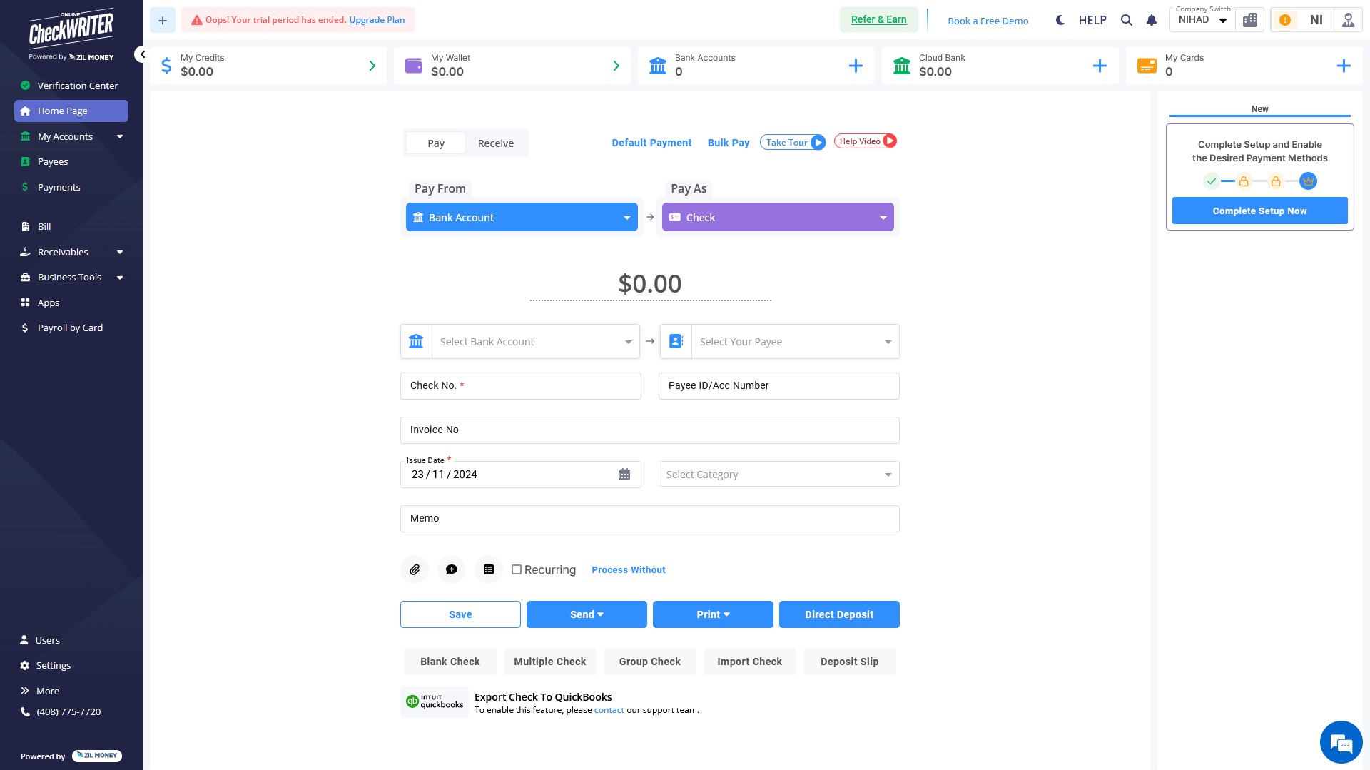Online Check Writer Product 