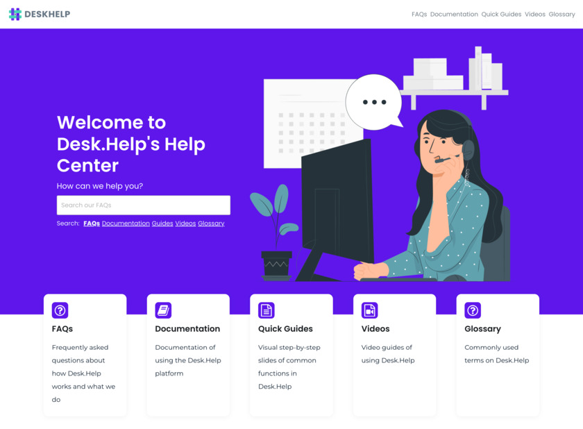 Desk.Help Landing Page