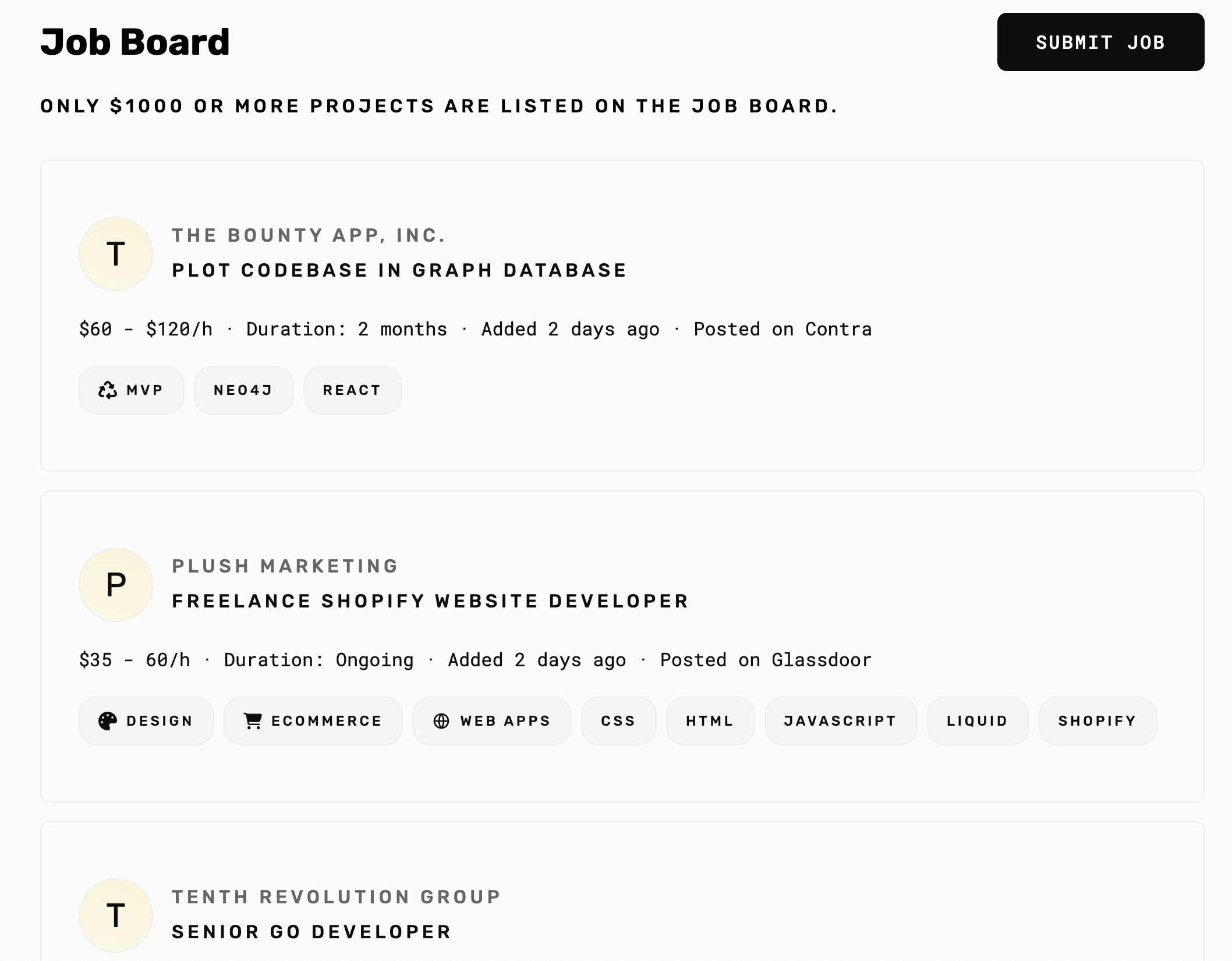 We Build For job board