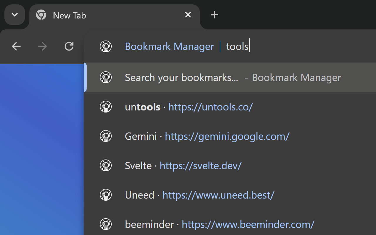 BookmarkManager.com Chrome Search