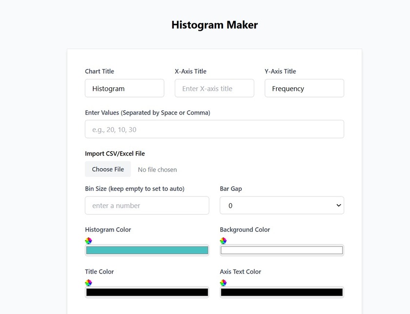 HistogramMaker.net Landing Page
