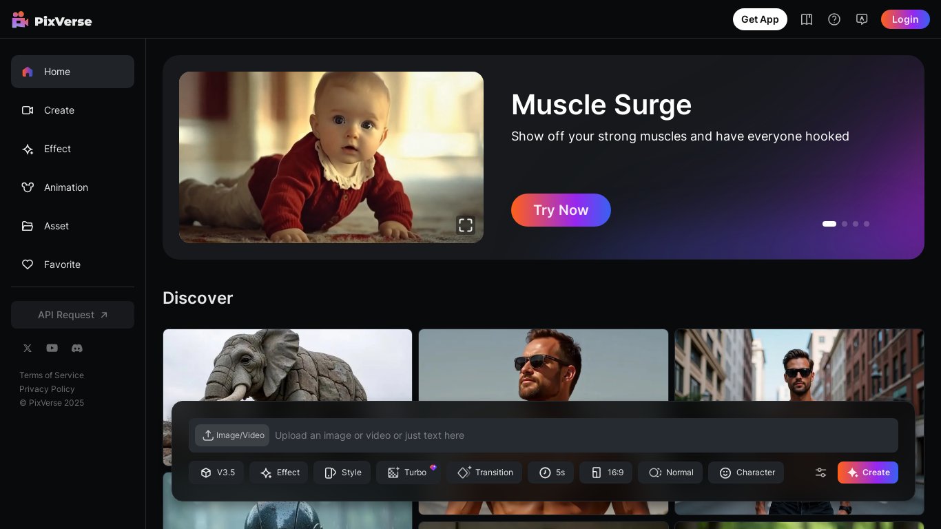PixVerse Landing page