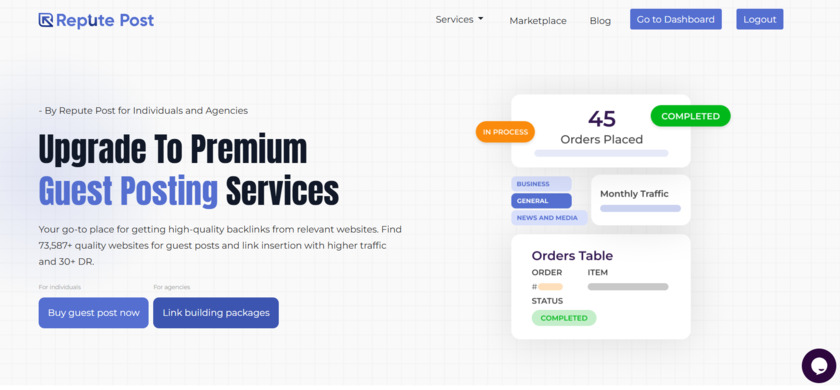 Repute Post Landing Page