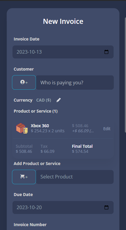Zerocrat invoice