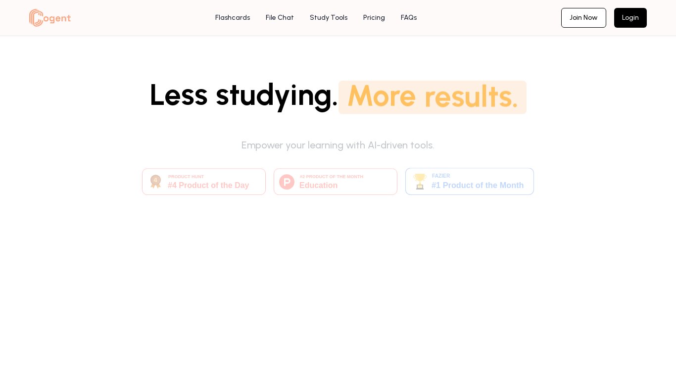 JoinCogent.com Landing page