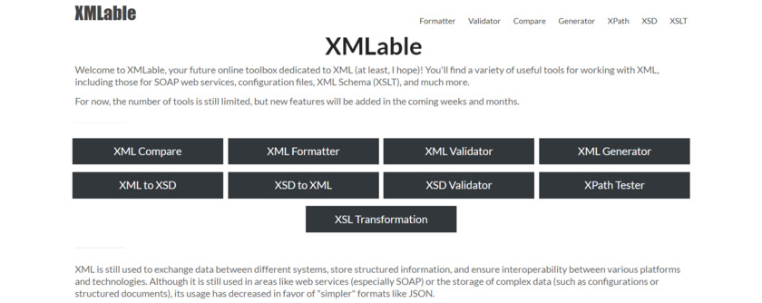 XMLable Landing Page