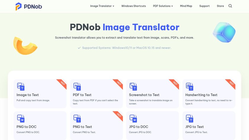 PDNob Image Translator Landing Page