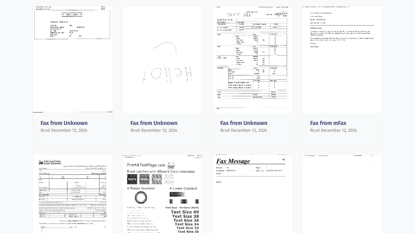 faxbeep Received faxes display