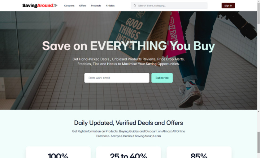 SavingAround Landing Page SavingAround Landing Page