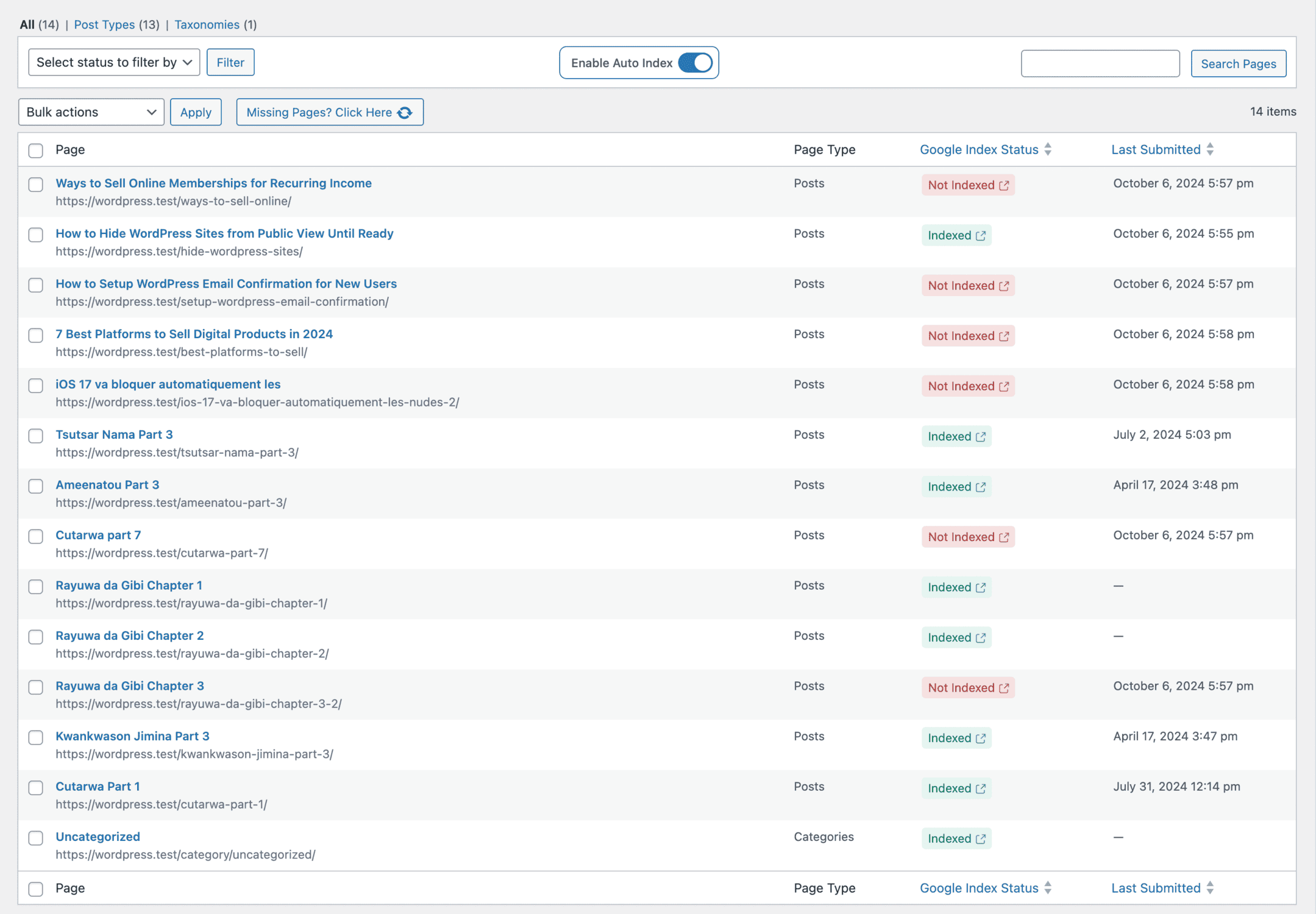 CrawlWP SEO Indexing