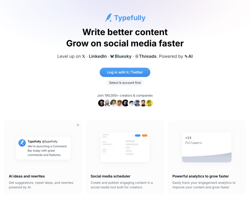 Typefully Landing Page