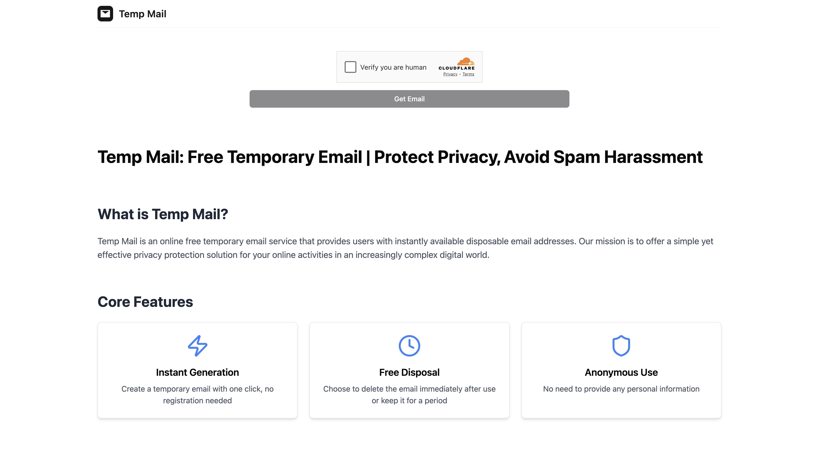 TempMail.la Temp Mail Home