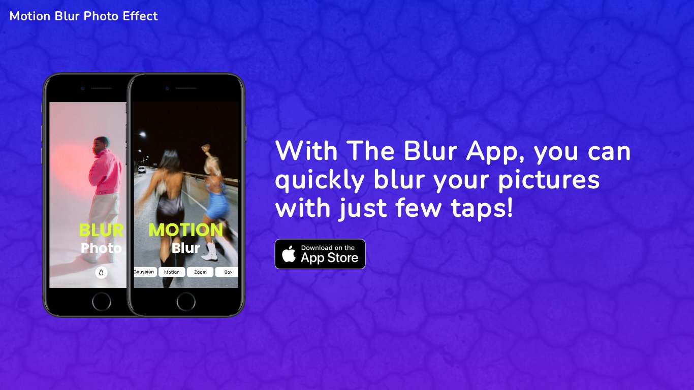 Motion Blur Photo Effect Landing page