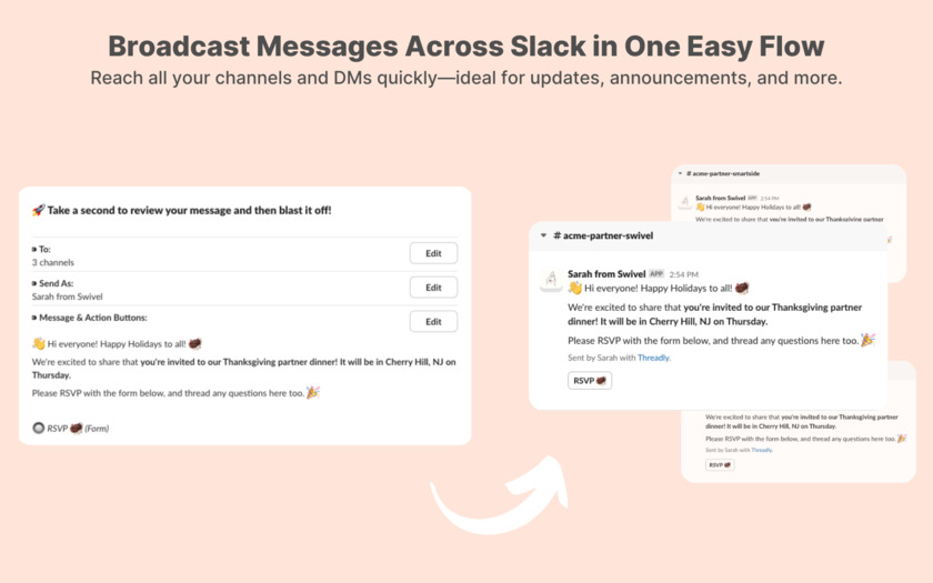 Threadly Broadcast Messages Across Slack