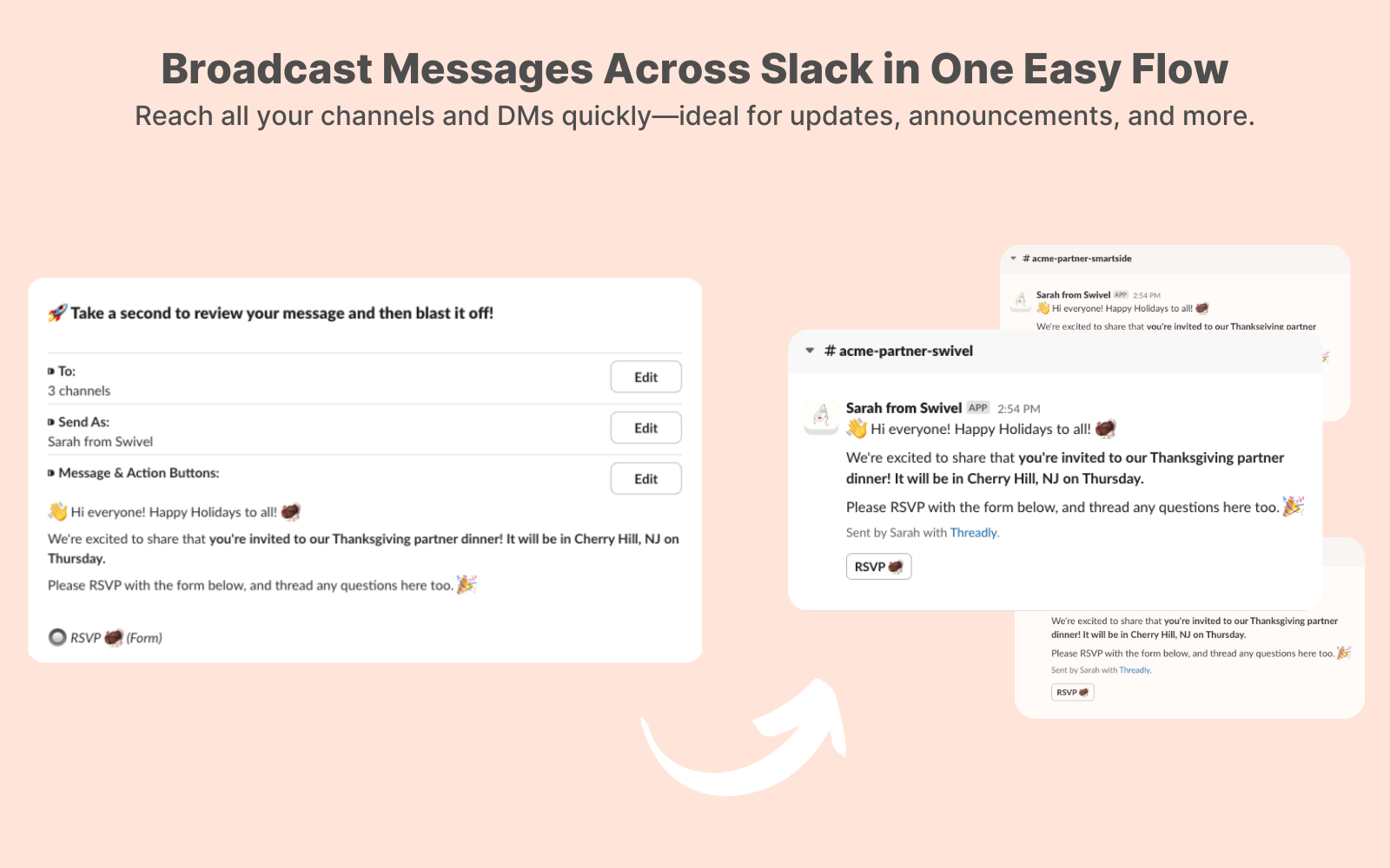 Threadly Broadcast Messages Across Slack