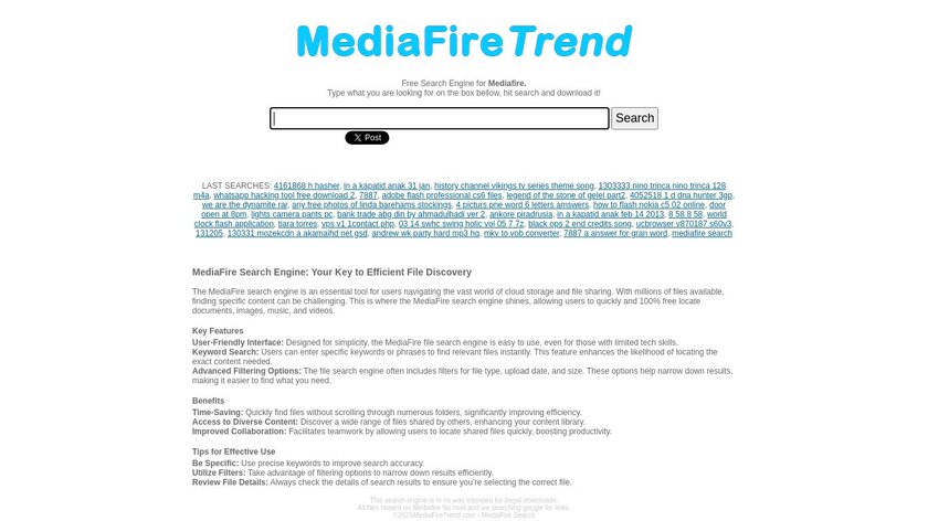 MediaFire Trend Landing Page