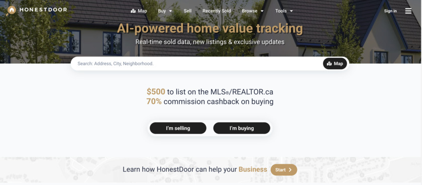 HonestDoor Landing Page