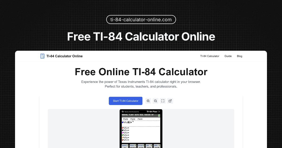 TI-84 Calculator Online 