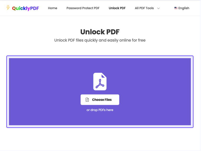 QuicklyPDF Landing Page