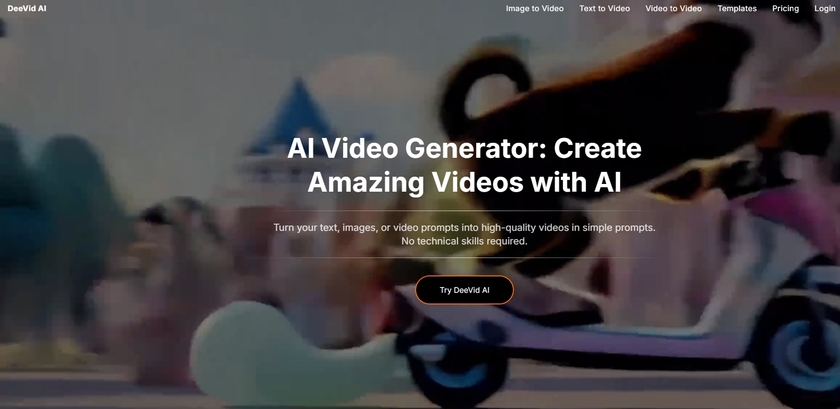 Deevid AI Landing Page