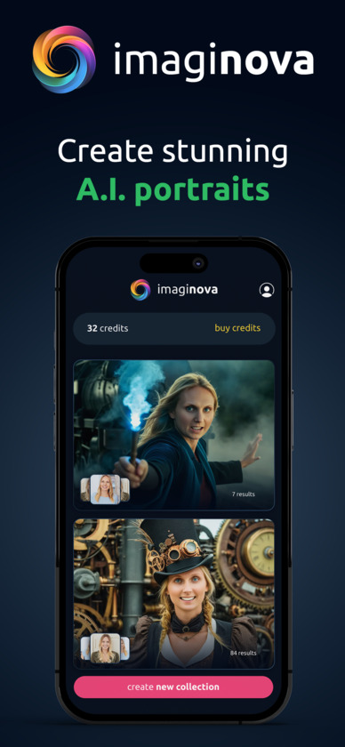 Imaginova App Create stunning A.I. portraits Imaginova App Create stunning A.I. portraits