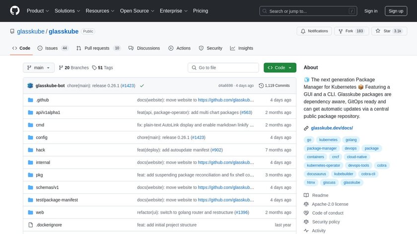 Glasskube Landing Page