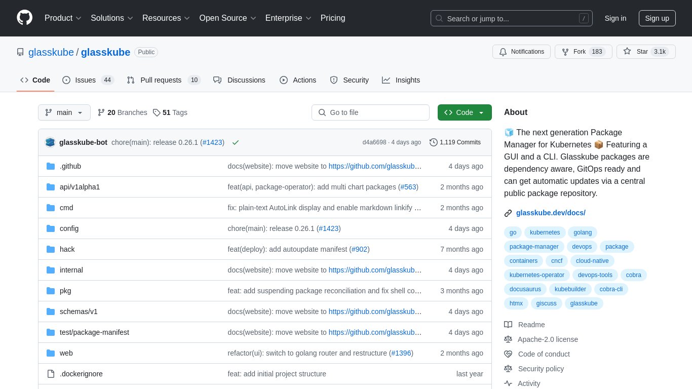 Glasskube Landing page
