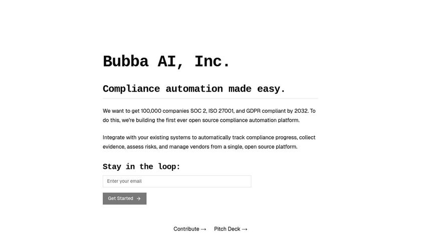 Bubba AI Landing Page Bubba AI Landing Page