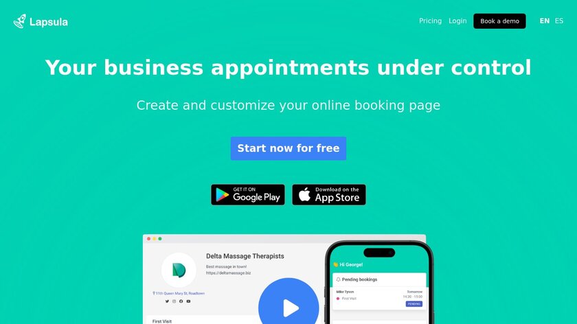 Lapsula Create a sleek booking experience with custom forms, your logo, and your visual identity. Lapsula Create a sleek booking experience with custom forms, your logo, and your visual identity.