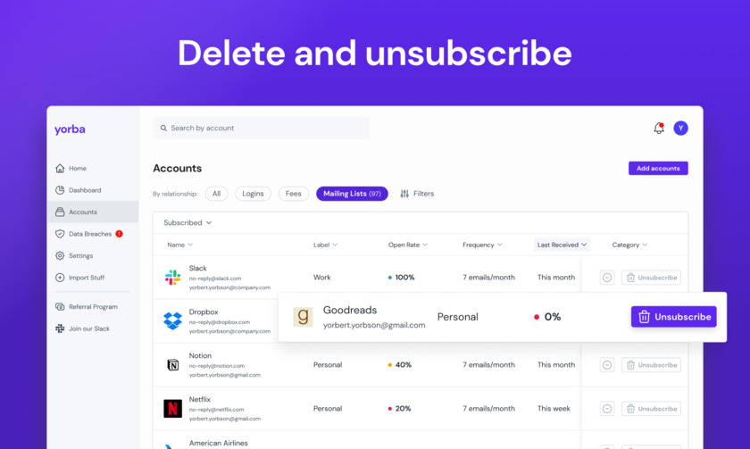 Yorba Landing Page