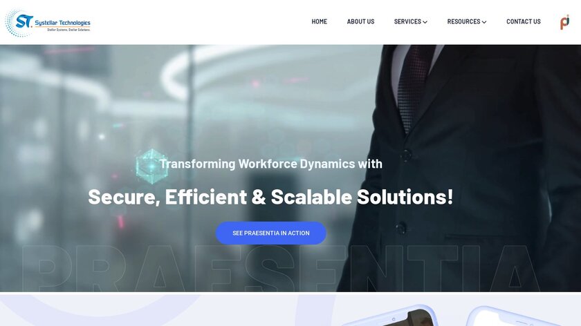 Praesentia by Systellar Technologies Landing Page