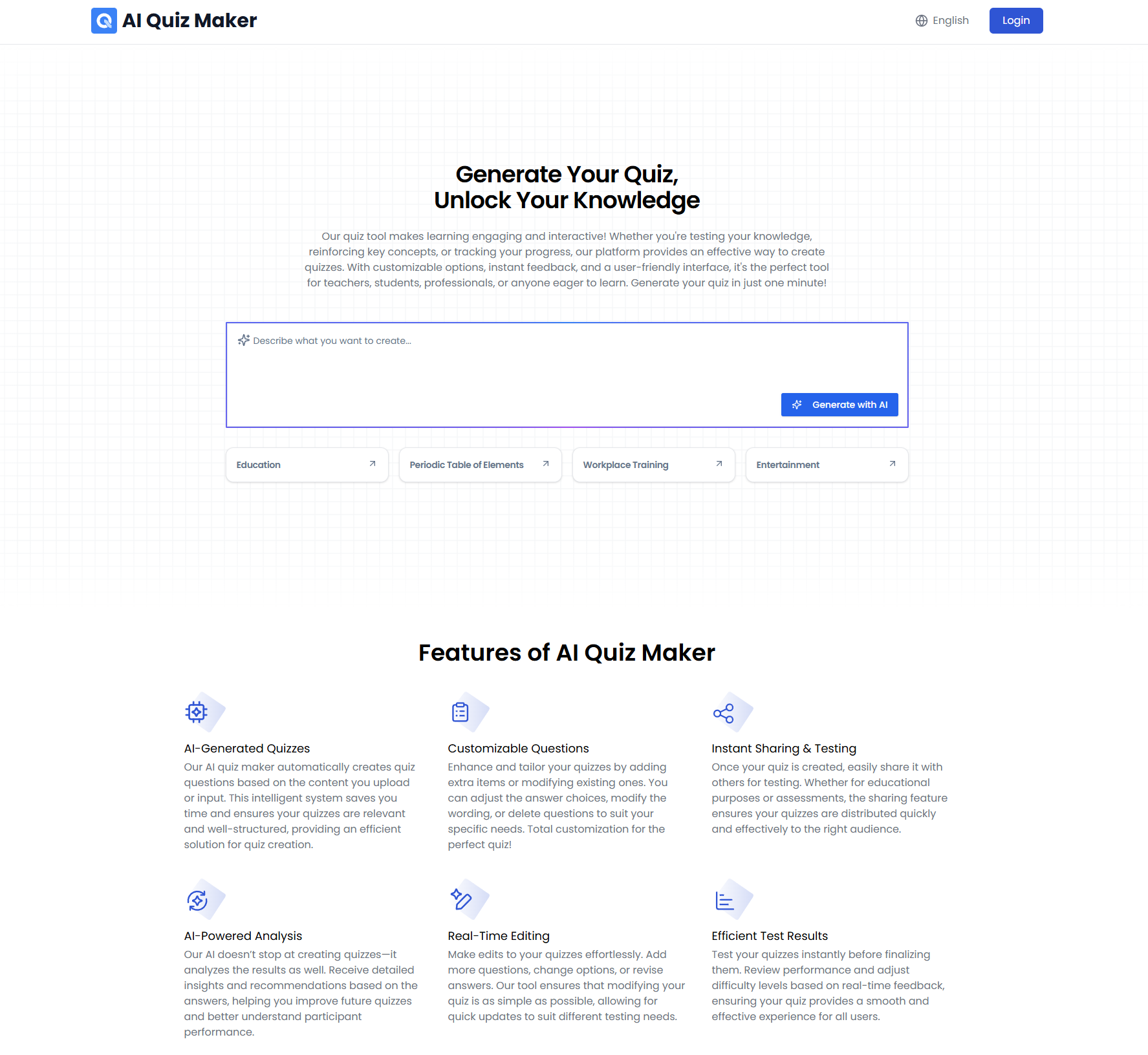 AIQuizMaker.net Create Quiz with AI Quiz Maker in Minutes