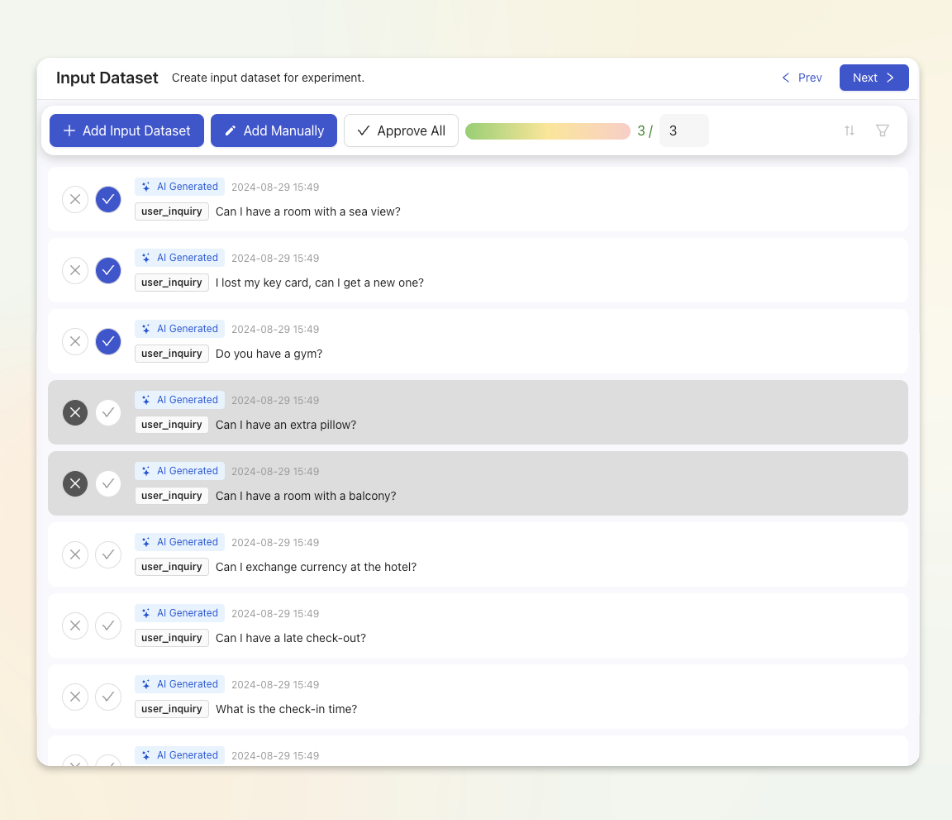 Teammately.ai Let AI create input datasets