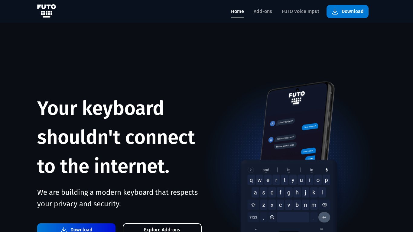 FUTO Keyboard Landing page