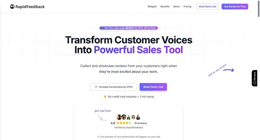 RapidFeedback Landing Page