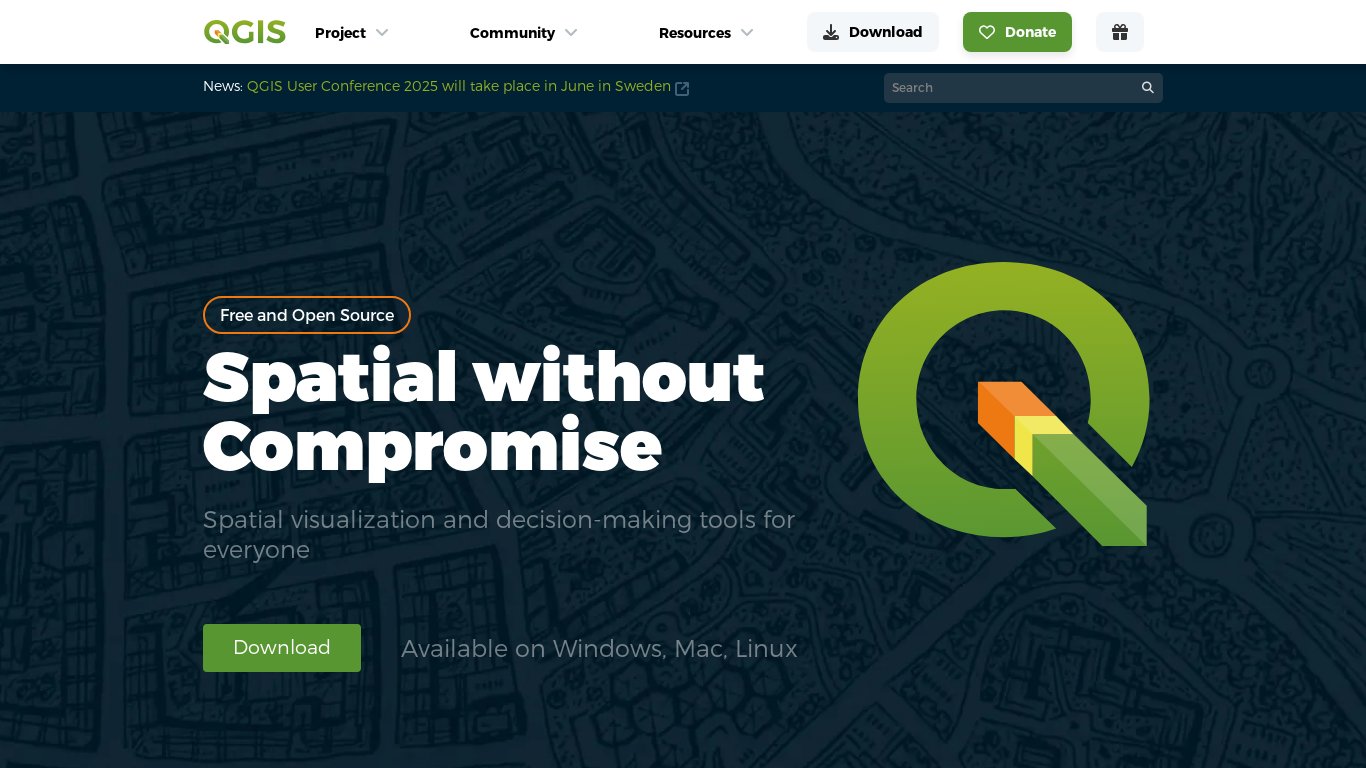 QGIS Landing page