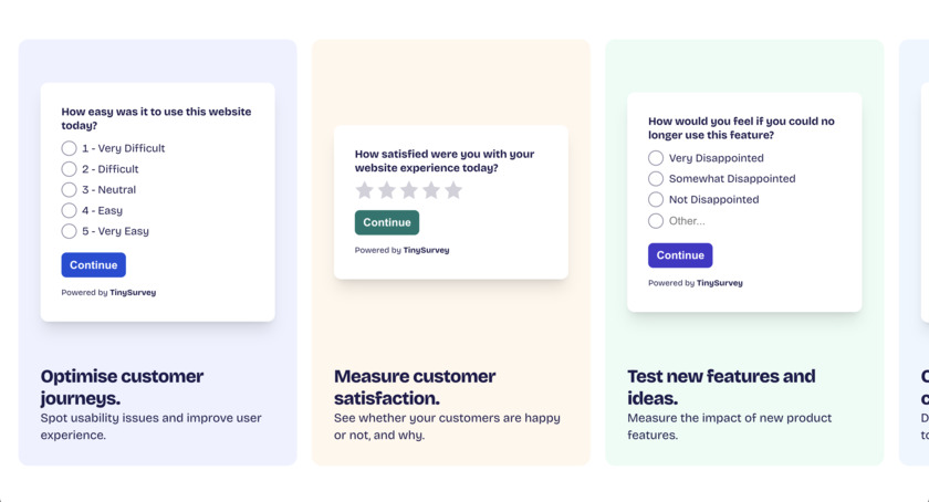 TinySurvey Homepage TinySurvey Homepage