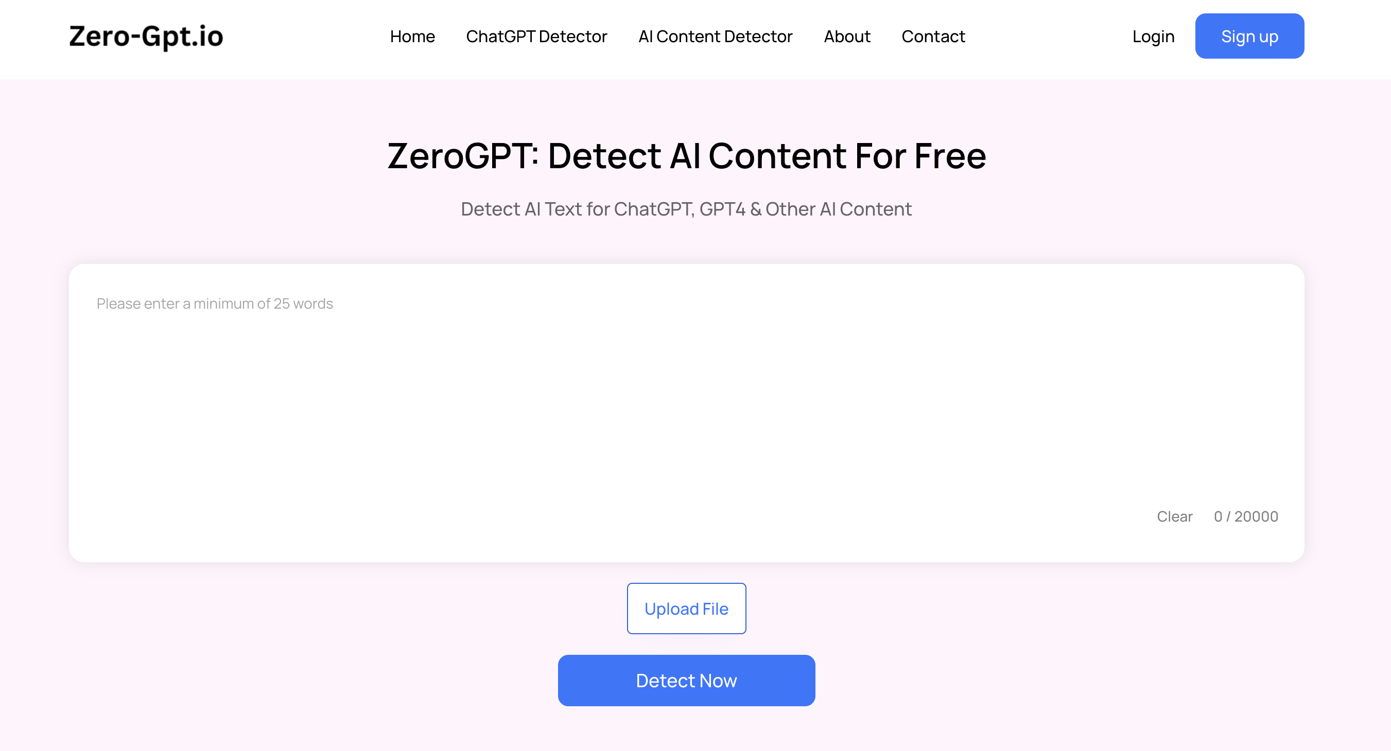 Zero-GPT.io Home Page