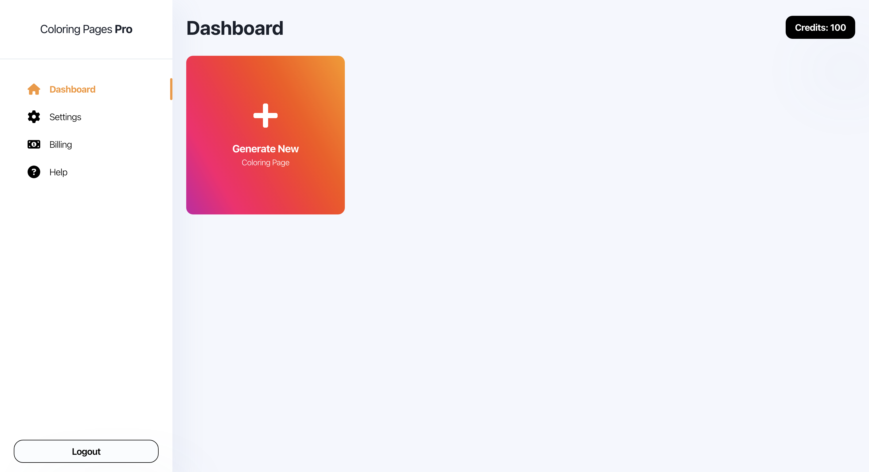 ColoringPagesPro Dashboard