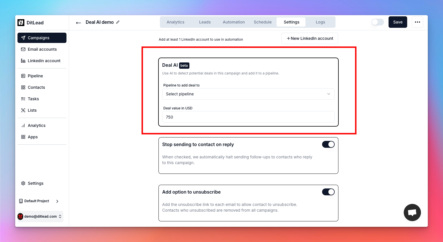 DitLead Use AI to detect deals
